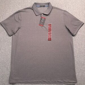 NEW Member's Mark Stretch Cotton Pique Polo Shirt Mens XL Gray Golf Preppy